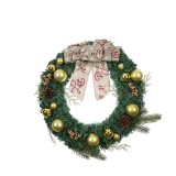 Coronita Craciun, verde + auriu, 40 cm, SYHHA-0322023