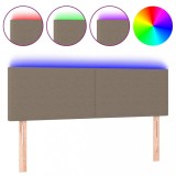Cumpara ieftin Tablie de pat cu LED, gri taupe, 144x5x78/88 cm, textil