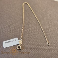 Bratara clasica placata cu aur 18K, model cu zale stranse, 19 cm