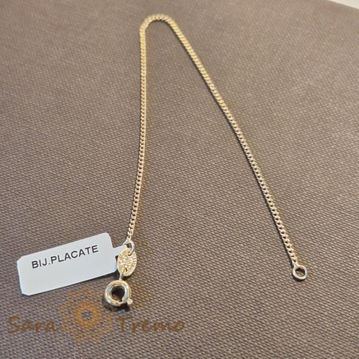 Bratara subtire clasica unisex placata cu aur 18K, 18 cm