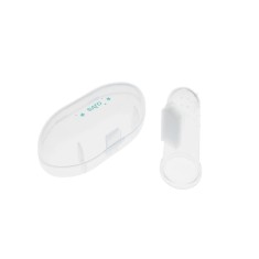 Periuta de dinti din silicon pentru folosire pe deget, include carcasa