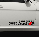 Set Stickere auto caroserie Powered by Audi, negru, 2buc, Palmonix