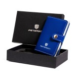 Bucsac din piele cu suport pentru carduri și cărți de vizită