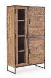 Comoda cu vitrina lemn maro Elmer 90x40x160 cm