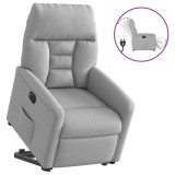 vidaXL Scaun reclinabil electric, țesătură gri nor