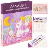 Carte de colorat cu apa Maaelo cu unicorn, 24 file si 12 culori