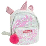Rucsac cu paiete reversibile, bretele reglabile si buzunar frontal, Nice, Girabrilla, Unicorn