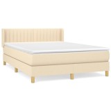 Cumpara ieftin Pat continental cu saltea, crem, 140x200 cm, material textil