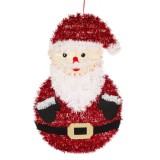 Decorațiune Crăciun, Moș Crăciun 3D Tinsel, Plastic, Roșu, 54x32cm, Oem