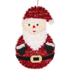 Decorațiune Crăciun, Moș Crăciun 3D Tinsel, Plastic, Roșu, 54x32cm