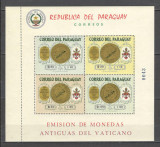 Paraguay.1964 Congres eucharistic Bombay:Monede-Bl. CP.2, Nestampilat
