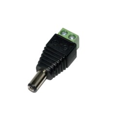 Mufa alimentare CCTV tata pentru camere supraveghere, conector alimentare 2.1 5.5 mm cu prindere surub, compatibil cablu alimentare sau UTP, 1 buc