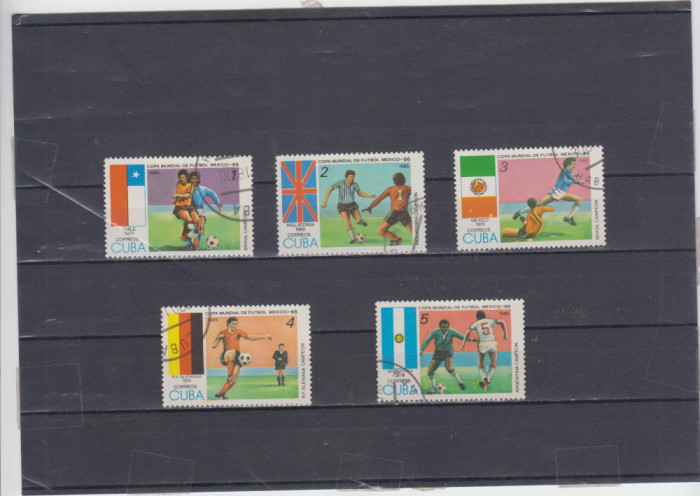 A12 S3 6 - Timbre foarte vechi - Cuba - CM Fotbal - Mexic 1986