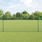 ViaXL St&acirc;lpi de Gard 11 buc U-Canal Verde 140 cm Oțel, Gard Hexagonal Verde vidaXL 1,4x25 m Oțel