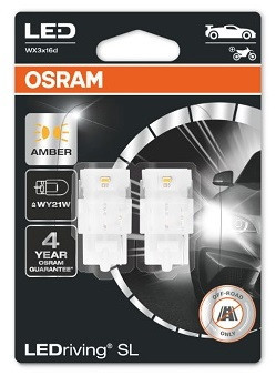 Set 2 Buc Led Osram WY21W 12V 1,3W WX3X16D 6000K Amber LEDriving SL 7504DYP-02B foto