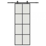 Cumpara ieftin Usa glisanta cu set de feronerie neagra 76x205 cm Sticla ESG