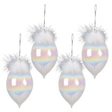 Cumpara ieftin Set 4 globuri sticla irizata 8x16 cm