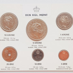 M01 Danemarca set monetarie 6 monede 1983 5, 10, 25 ore 1, 5, 10 kroner