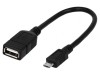 Cablu OTG USB 2.0, USB A la Micro USB, 0.2m, Negru, Logilink