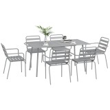 Outsunny Set de Masa de Gradina cu 7 Piese, Masa de Exterior | Aosom Romania