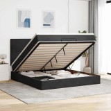 vidaXL Cadru de pat otoman cu saltele, catifea neagră 160x200cm 3314260