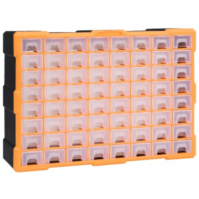 vidaXL Organizator cu 64 de sertare, 52 x 16 x 37,5 cm foto