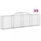 Cumpara ieftin Cosuri gabion arcuite 9 buc., 300x30x80/100 cm, fier galvanizat