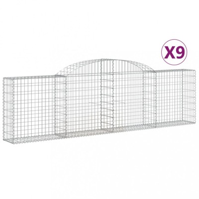 Cosuri gabion arcuite 9 buc., 300x30x80/100 cm, fier galvanizat foto
