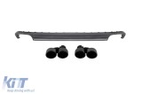 Difuzor tip S7 cu capete negre potrivit pentru bara spate standard a Audi A7 2010-2015 -oo--oo- Performance AutoTuning