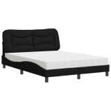 Cumpara ieftin Pat cu saltea, Hvar, negru, 120x200 cm, textil
