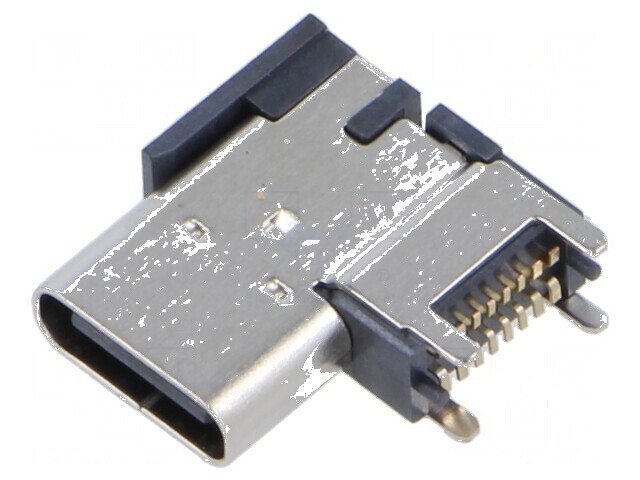 Conector USB C Soclu SMT 16 PIN Lateral Unghi 90&deg;