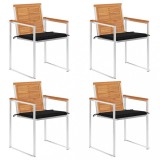 Gossi scaune de gradina cu perne, 4 buc., lemn masiv de acacia