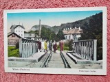 Carte postala, Slanic Prahova, Podul spre Saline, perioada interbelica