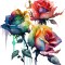 Sticker decorativ, Trandafiri, Rosu, 67 cm, 1354STK-4
