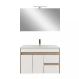 Mobilier complet de baie Luna Prime 80, stejar Sonoma-alb