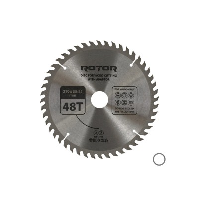 Disc taiat lemn ROTOR 210*30/25 cu adaptor 48T Innovative ReliableTools foto