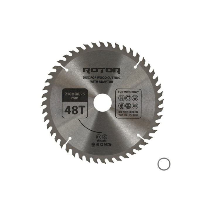 Disc taiat lemn ROTOR 210*30/25 cu adaptor 48T Innovative ReliableTools