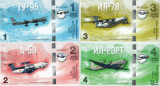 !!! RUSIA - LOT 8 AVIOANE MILITARE 2015 , SERIA a 2 -a - UNC