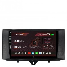 Navigatie Smart Fortwo (2010-2015), Android 13, B-Octacore 6GB RAM + 128GB ROM, 9 Inch - AD-BGB9006+AD-BGRKIT409