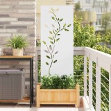 VidaXL Panou Decorativ de Grădină Alb 50 x 140 cm Oțel laminat la rece