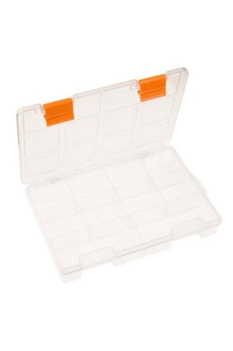 Cutie depozitare si organizare, cu capac, cu 10 compartimente, transparent
