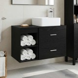 Cumpara ieftin Set dulap baie 2 buc. Stejar Negru 83 x 35 x 80 cm