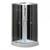Cabina dus neagra 80x80x195 cm Cook&amp;Lewis, cadita inclusa, sticla securizata, aluminiu, finisaj mat