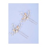 Cumpara ieftin Ace Par Mireasa, Model cu Pietre si Perle 10.5x7,5cm, Aurii , 2buc - 01601