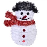 Decorațiune Perete Crăciun, Om de Zăpadă, Plastic, Alb, 33.5x24cm, Oem