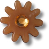 Jibbitz Crocs Brown Flower with Gem, Crocs Jibbitz