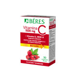 Vitamina C 1500 mg +3000 UI D3, 30 comprimate filmate retard, Beres