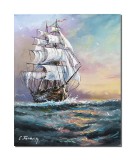 Cumpara ieftin Tablou Velier pictat manual, 50x40cm pictura ulei pe panza, gata de agatat pe perete