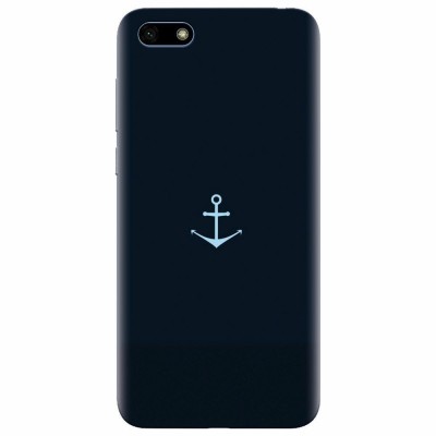 Husa silicon pentru Huawei Y5 Prime 2018, Blue Navy Anchor Illustration Flat foto