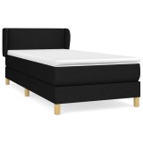Cumpara ieftin Pat box spring cu saltea, negru, 90x200 cm, textil